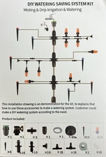131ft Drip Irrigation, Watering, Misting Kit Irrigation System Plant Watering