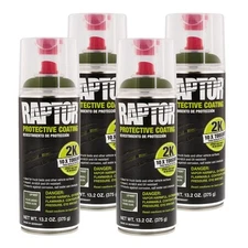 U-POL 4887 Raptor 2K Olive Green Spray-On Truck Bedliner Aerosol 4 Pack 13.2 oz