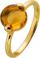 Citrin Ring Gold 585 14K Nat. Gelber Citrin 2Ct