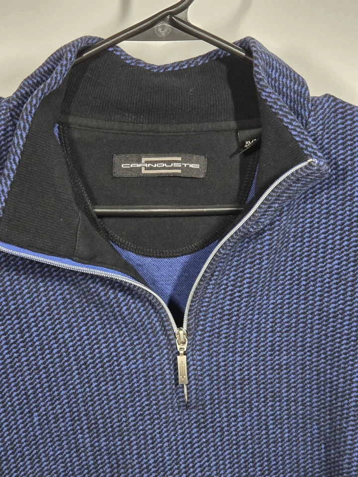 Suéter Carnoustie Golf 1/4 Cremallera Para Hombre XL Azul Pullover Algodón Pesado Exterior Foto 2 de 4