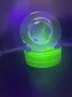 Uranium Glass Vaseline Depression Salad Dessert Luncheon Plates 8.5" Set Of 10