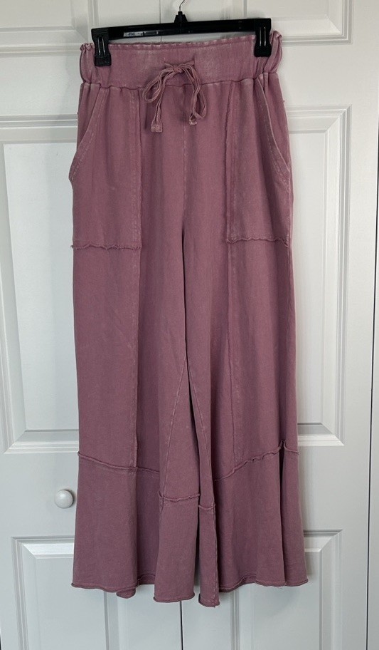 Easel Raspberry Wide-Leg Drawstring Patchwork Pan… - image 6