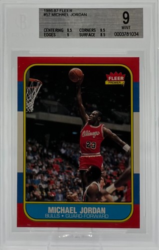 1986 Fleer #57 Michael Jordan Rookie BGS 9.0 (9.5 CENTERING & CORNERS!!)