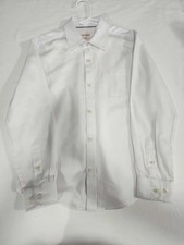 Cat Jack Boys White Long Sleeved Collard Dress Shirt Size S 6/7