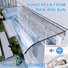 Window Door Wall Canop Awning Canopy No Bracket Rain Shelter Outdoor Door Awning