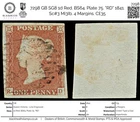 7298 GB SG8 1d Red. BS64. Plate 75. "RD" 1841. Sc#3 Mi3Ib. 4 Margins. C£35