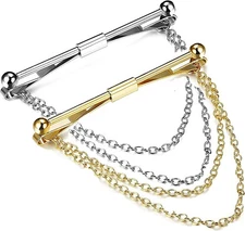 Tie Collar Bar Pin Set for Men Classic Clip of 2 