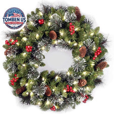 National Tree Company 24In Pre-Lit Crestwood Spruce Christmas Wreath