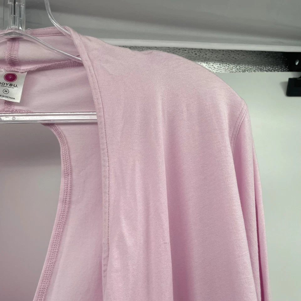Cárdigan ligero Soybu para mujer recortado trasero manga larga rosa talla mediana Foto 4 de 4