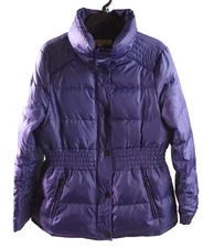 Kenneth Cole New York Womens Puffer Jacket Size Large Bluish Quilted Down Style