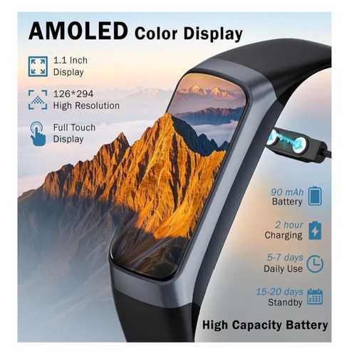 Fitness Tracker Activity Tracker 1.10''AMOLED Touch Color Screen,Smart Watch - Picture 7 of 7