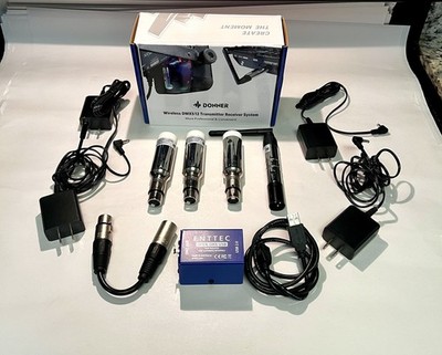 Donner Wireless DMX512 Transmitter Receiver System & ENTECC Open DMX USB Bundle