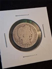 1901 CIRCULATED 90% SILVER BARBER QUARTER                               #MF-2274