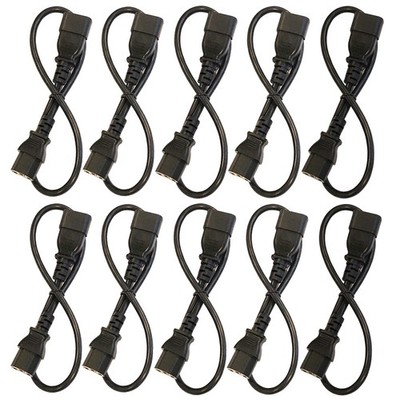 10 Pack 2 Foot IEC C13 to C14 AC Power Cord 10A 18AWG PDU to CPU Cable