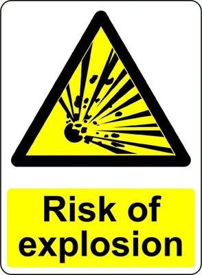 WARNING CAUTION RISK OF EXPLOSION SAFETY SIGN Sticker Decal XV