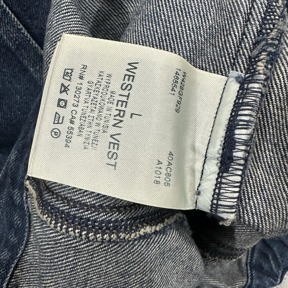 Jaqueta Wrangler Snap Button Colete Feminino Grande Azul Denim Antigo Y2K Western - Imagem 4 de 4