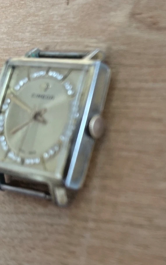 CIMEQA Vintage 1960s Swiss Made Gold Tone Square Rhinestone Watch UNTESTED - Image 4 of 4