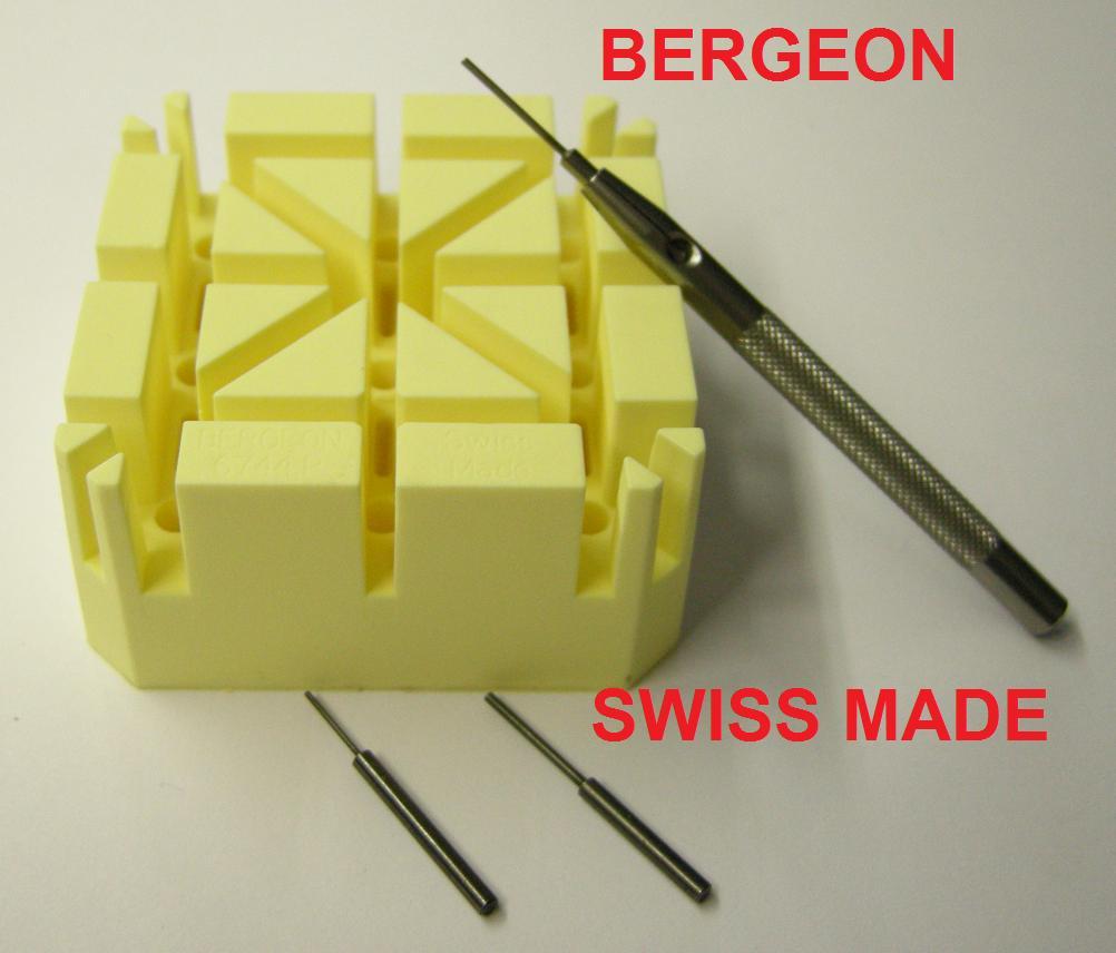 Chasse-goupille de bracelet BERGEON 6744-P2 pour extraire les axes bloqués sans rayure
