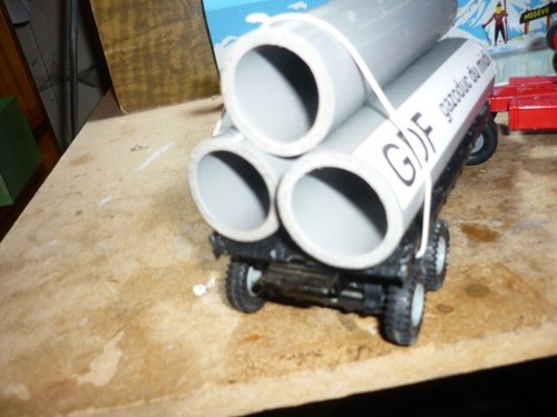 ANCIEN JOUET CAMION BERLIET T 12 SOLIDO REMORQUE GDF GAZODUC JOAL TOLE 1/43 - Foto 7 di 15