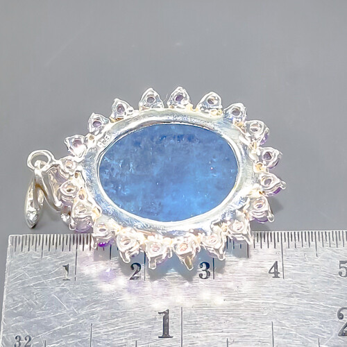 Handmade 26ct+ Natural Aquamarine Pendant 925 Sterling Silver /NP40325