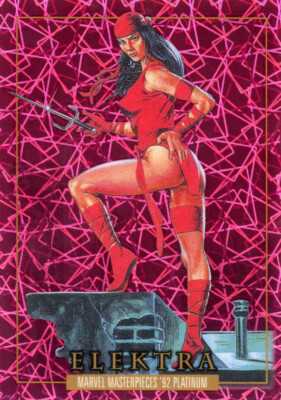 2024 Marvel Masterpieces '92 Platinum PINK LASERS Base  #44 Elektra 661/992