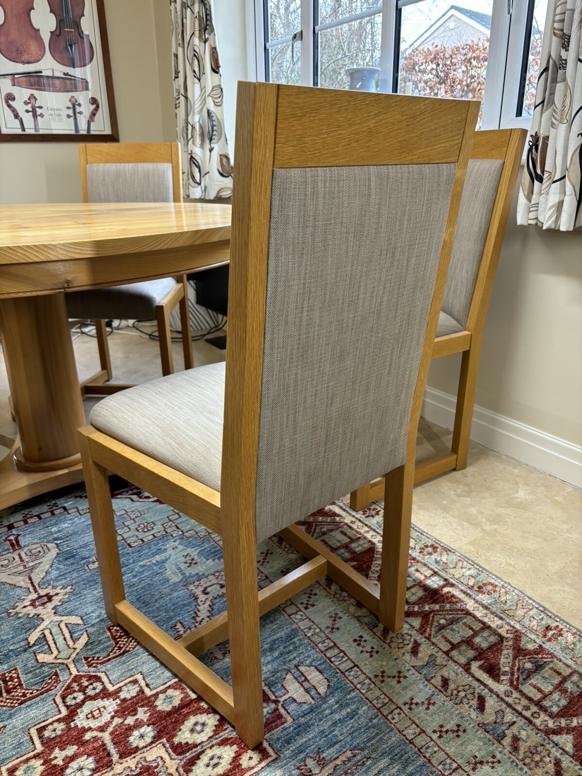 Royal Oak round elm dining table and 4 oak dining chairs eBay