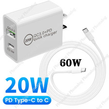 PD 20W Fast Wall Charger Power Adapter For iPhone 15 16 17 Pro Max Samsung iPad