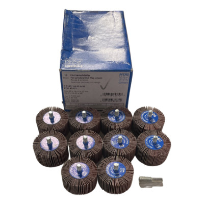 PFERD 2'' x 1'' Quick Change Flap Wheels 1/4-20 Aluminum Oxide 60 Grit 10 Pack