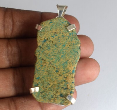 Natural 85.60 Ct Blue Carico Lake Turquoise AGI Certified Gemstone Rough Pendant