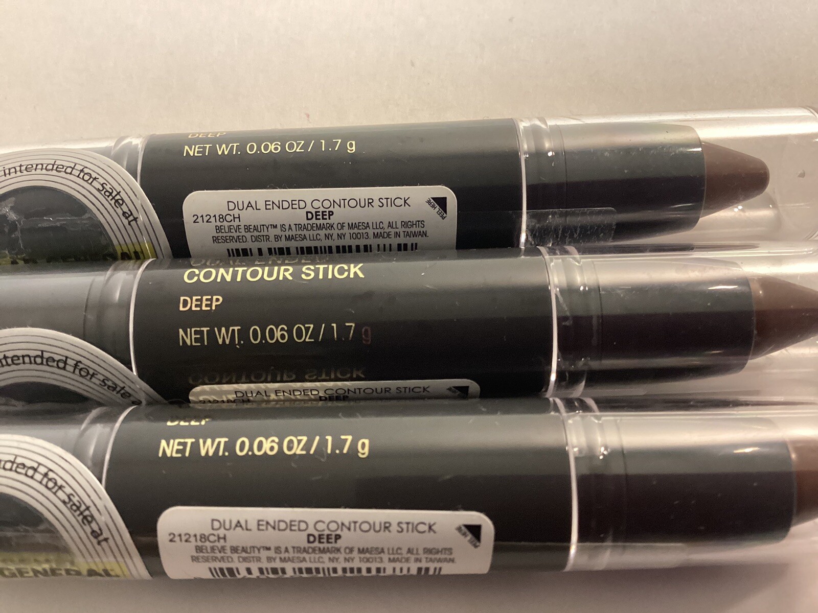 3 New BELIEVE BEAUTY Dual Ended Contour Stick Two Sides. Makeup. Shade