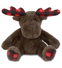 SUPER SOFT PLUSH - PLAID BROWN MOOSE