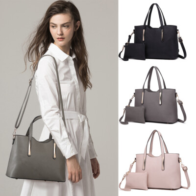 2 Stück Damen Handtasche Tote Tote Einkaufstasche Crossbody mit Clutch Bag