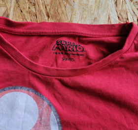 Official Super Mario Power Up Mushroom T Shirt Bros. Nintendo NES 8 Bit Game Red