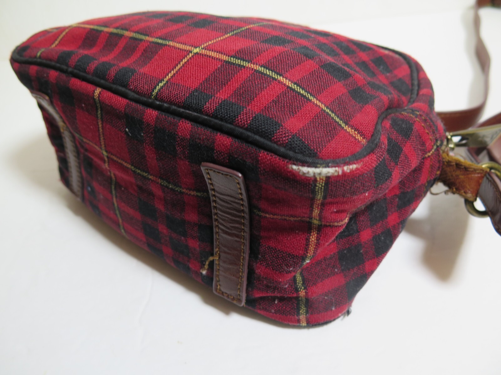 Pendleton Woolen Mills Wool Crossbody Purse Bag Red Black Plaid Pattern