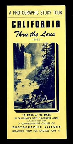 1961 California Thru Lens Photo Study Tour Vintage Travel Brochure Jack Cannon