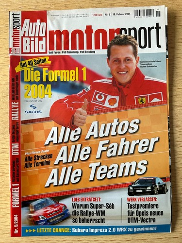 Auto Bild Motorsport Nr. 5 2004 Formel 1  Rallye WM DTM BMW M1 Procar Schumacher