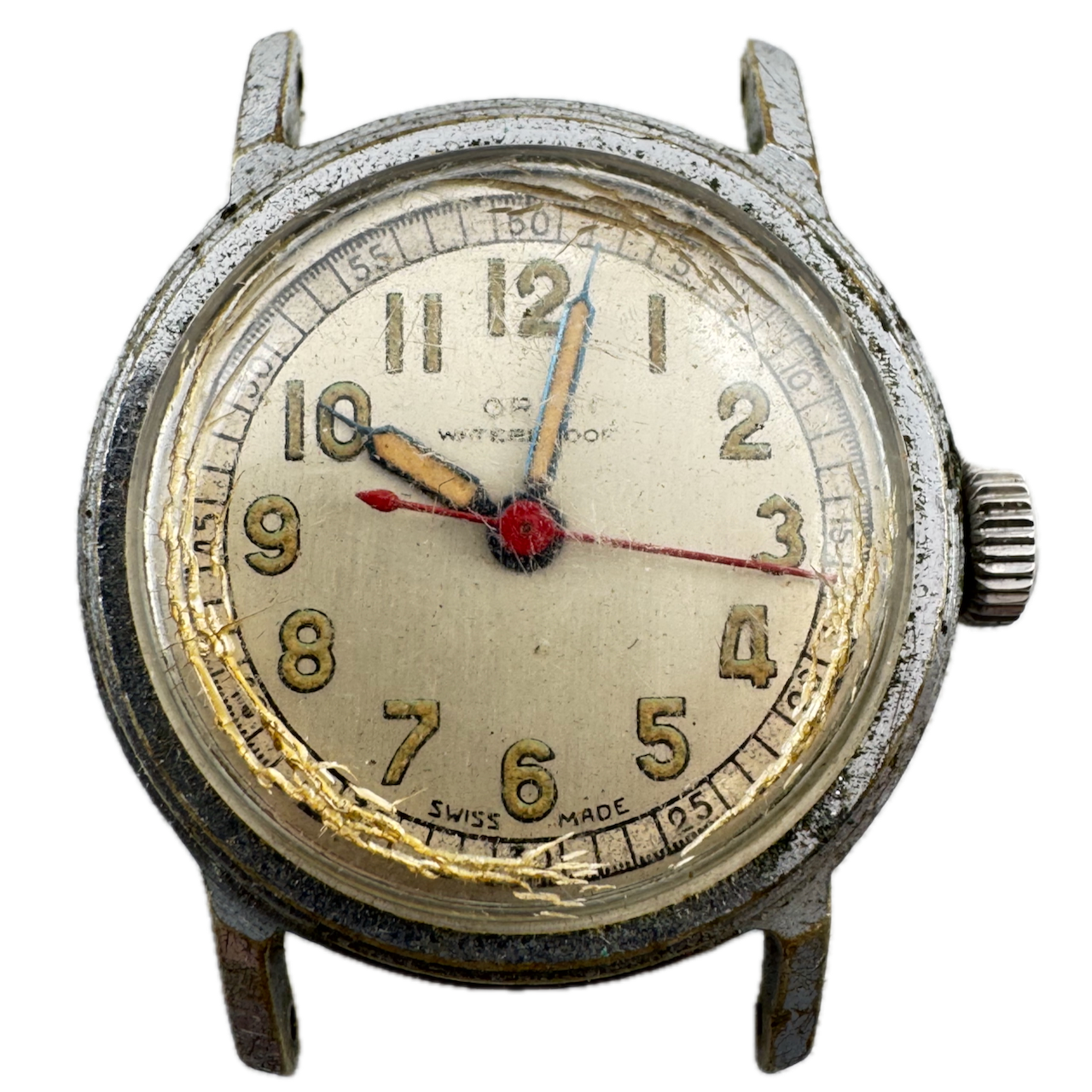 Vintage Oris Military Style Men's Mechanical Wristwatch 292 Swiss Chrome Plated