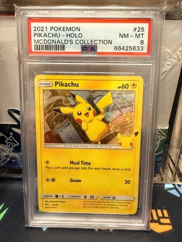 2021 Pokémon McDonald’s 25th Anniversary Pikachu Holo 25/25 PSA 8 NM Promo Card