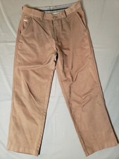Women's Brown Solid Dress Pants Flat Front Regular Size 32 Men's