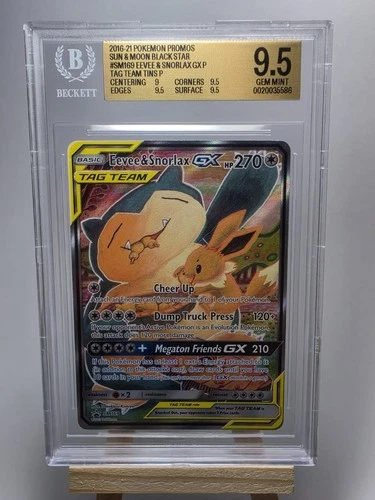 Pokemon Eevee & Snorlax GX TAG TEAM SM169 Black Star Promo Holo BGS 9.5