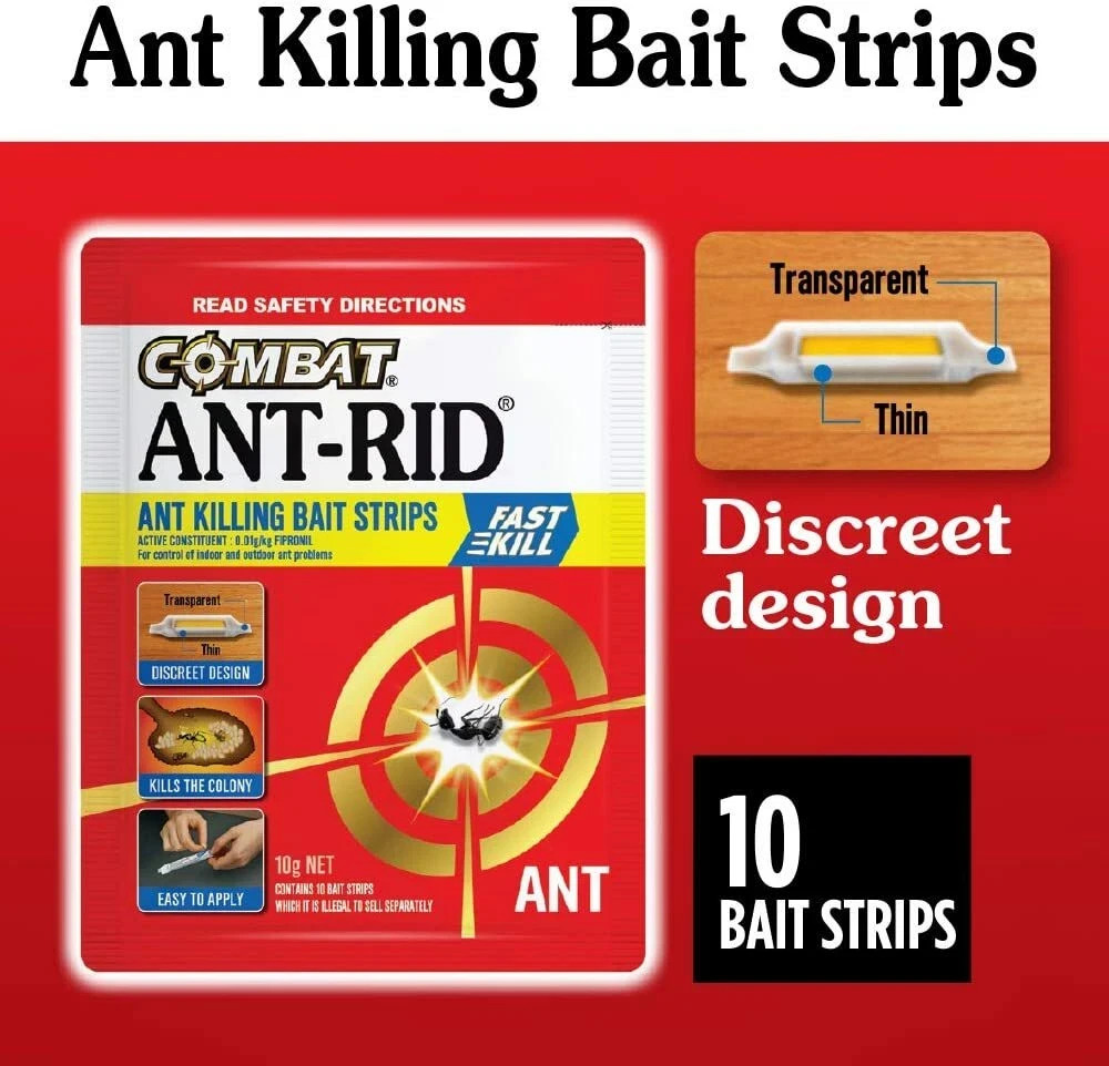 Ant Rid Block Ant-Rid Bait Strips with Fast Kill Action Insecticides 10G - Pack of 10 ...