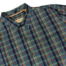 Tommy Bahama Silk Blend Check Multicolor Long Sleeve Button Up Casual Shirt XL