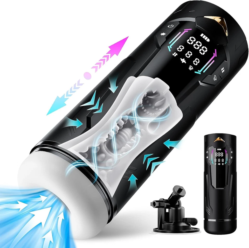 Masajeador Masculino Juguetes para Hombres Empuje Masculino Stroker APP Control Bomba Ampliador Foto 4 de 4
