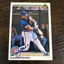 Lloyd McClendon Autographed 1990 Upper Deck Card #398 Chicago Cubs