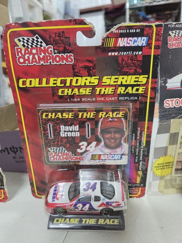 Racing Champions 1:64 NASCAR 1999 Pontiac David Green #34 Diecast w/ Stand