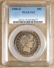 1908-O BARBER HALF DOLLAR PCGS F15 356677