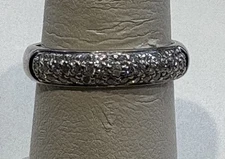 John Atencio 18 karat white gold 3 row Essence diamond ring