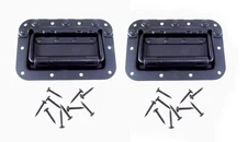 (2 PACK) PENN ELCOM H7154K Spring Loaded BLACK Recessed Case Handle w/Screws