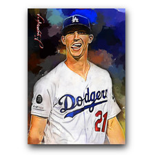 Walker Buehler #28 Art Card Limited 26/50 Vela Signed (Los Angeles Dodgers)