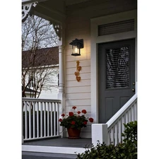 Outdoor Wall Sconce Light Fixture Seedy Glass Exterior Porch Walkway Patio 12"